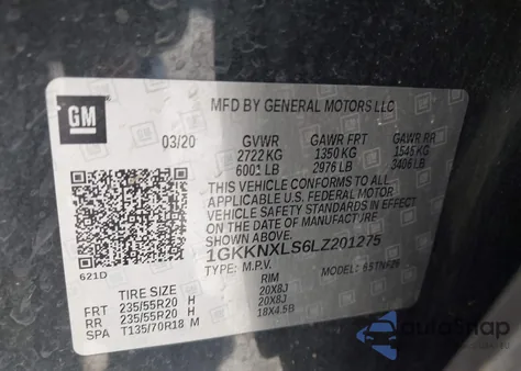 2020 GMC Acadia Awd Denali from USA, damaged, VIN 1GKKNXLS6LZ201275